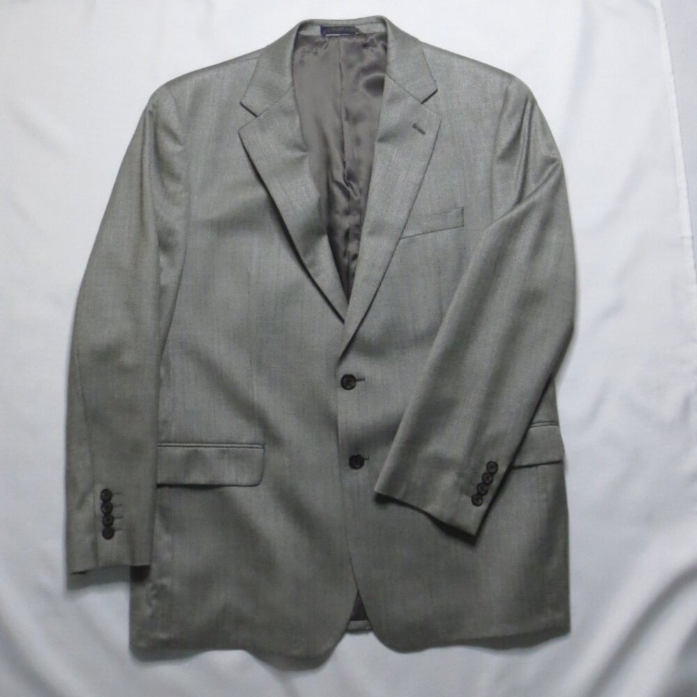RALPH LAUREN mens SPORTS JACKET gray BLAZER herringbone EUC size LARGE